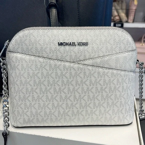 Michael Kors Jet Set Travel Medium Signature Logo Dome Crossbody Satchel NWT - Picture 6 of 16